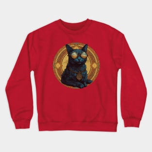 Cool Cat with Glasses Crewneck Sweatshirt